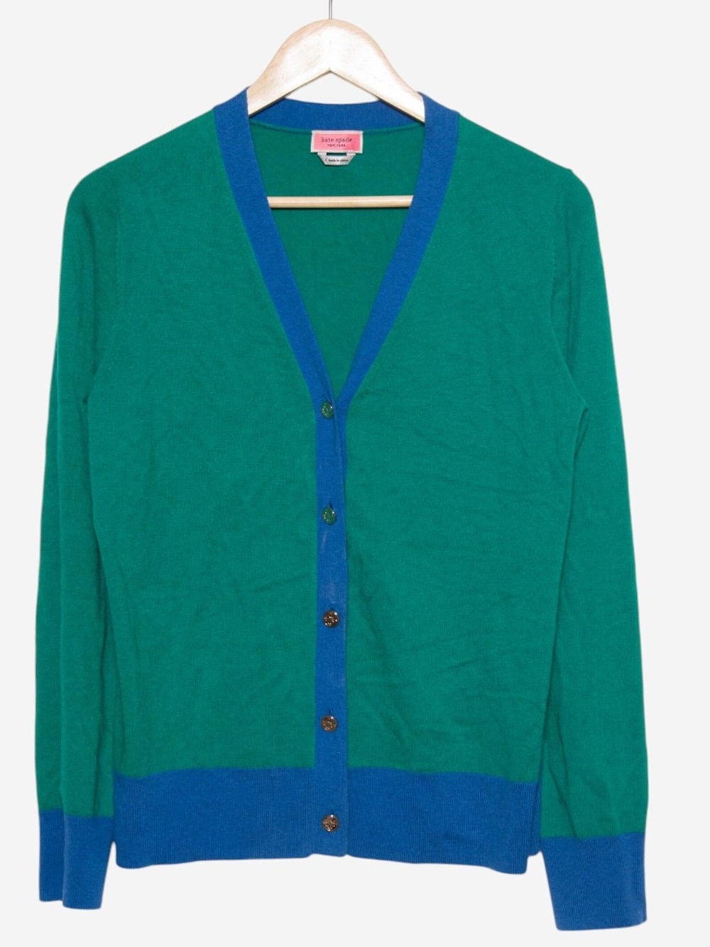 vintage y2k kate spade colorblock preppy button down cardigan sweater
